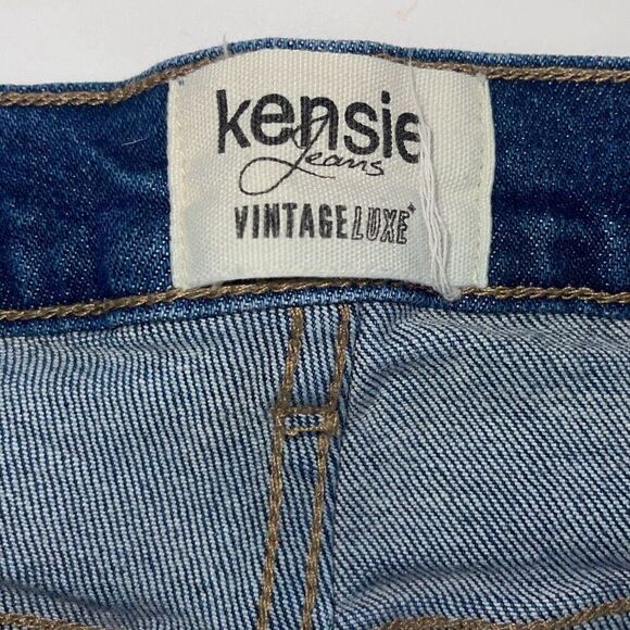 Kensie Jeans Womens Vintage Luxe Raw Hem Distressed‎ Jean Shorts Blue Sz 4/27 - Picture 2 of 7